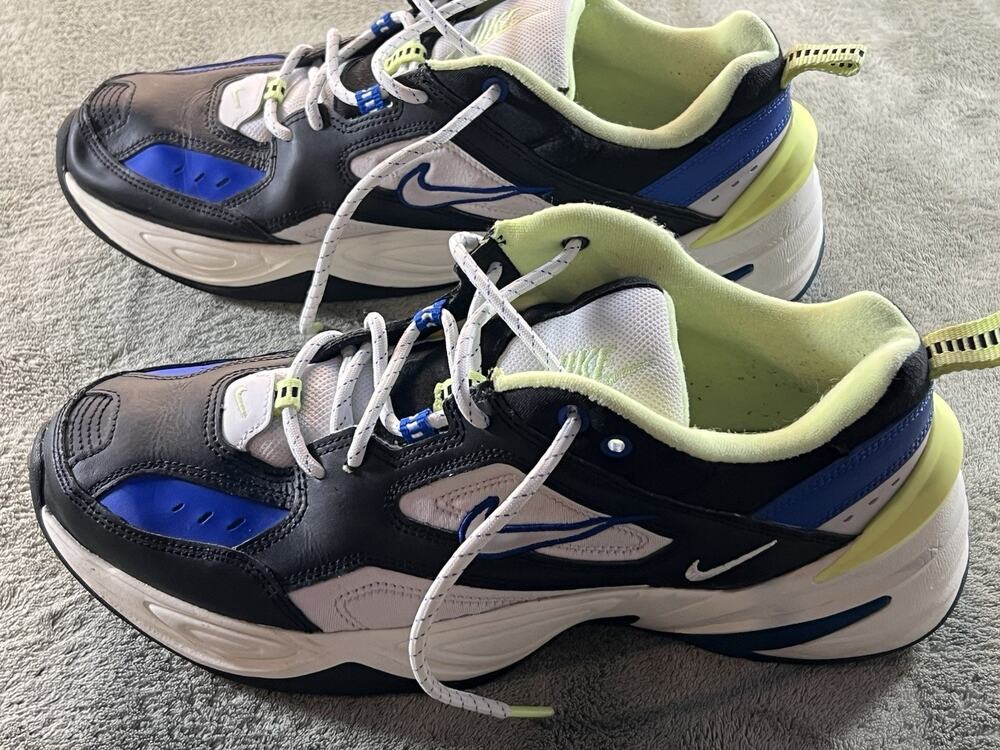 Nike M2K Tekno Men’s 10.5 Low-Top Lace-Up Sneakers Black Royal Volt CI2969-002